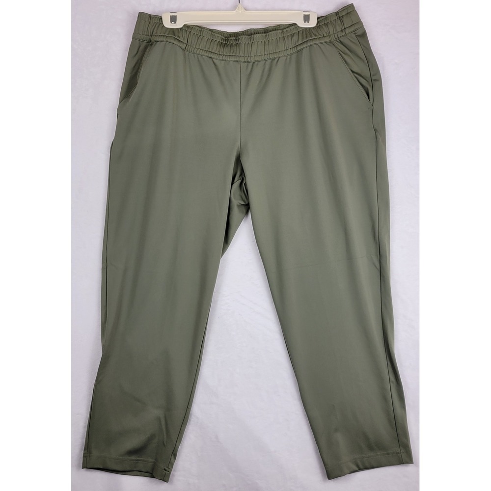 Columbia Men Elastic Waist Track Pants Olive Green XL Athletic Drawstring